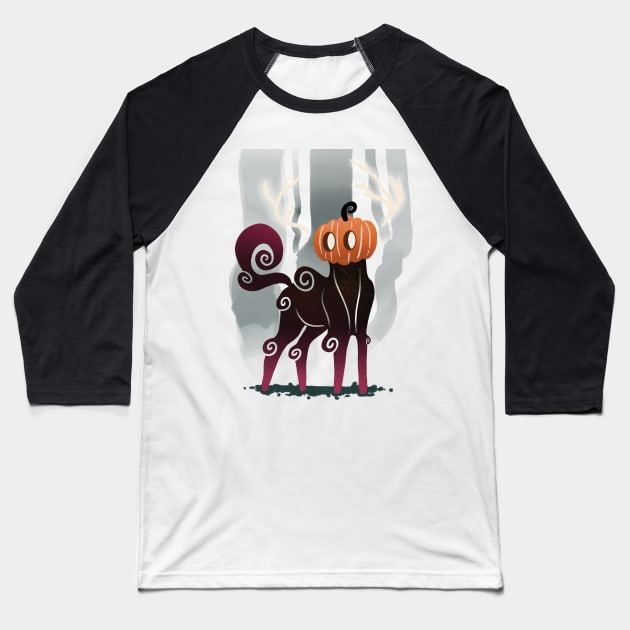 Pumpkin Mare Baseball T-Shirt by earthninkstudio